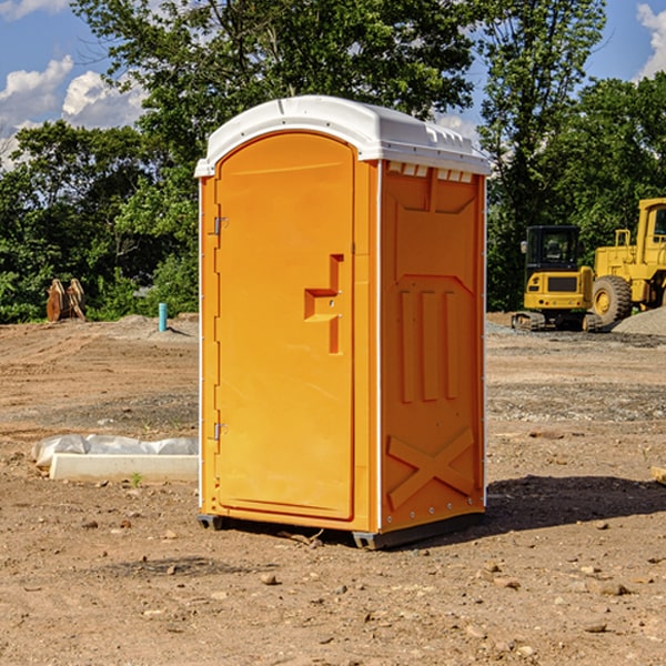 how often are the portable restrooms cleaned and serviced during a rental period in Catron